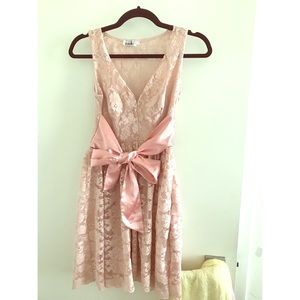 Pink Lace dress with Slik Tie